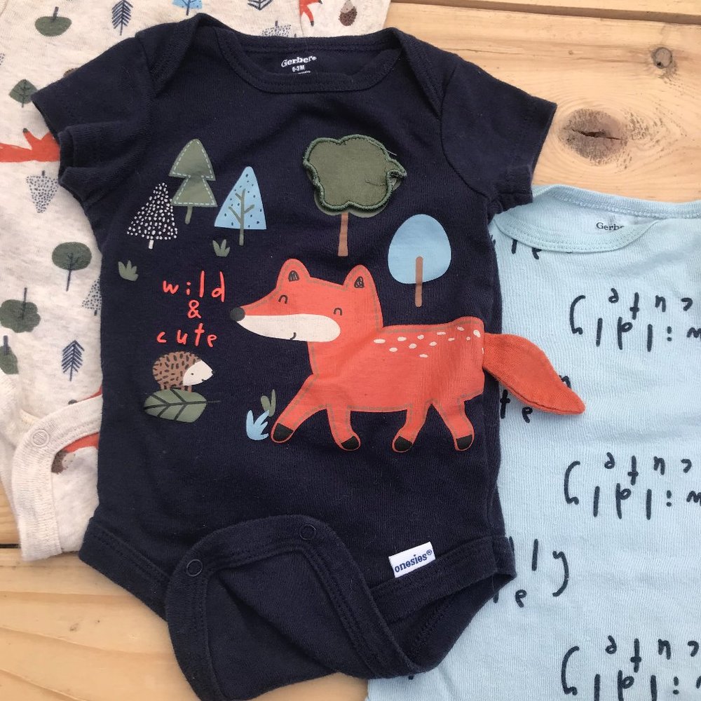 5 Gerber Onesie Fox Shirt Set Target - Picture 3 of 11